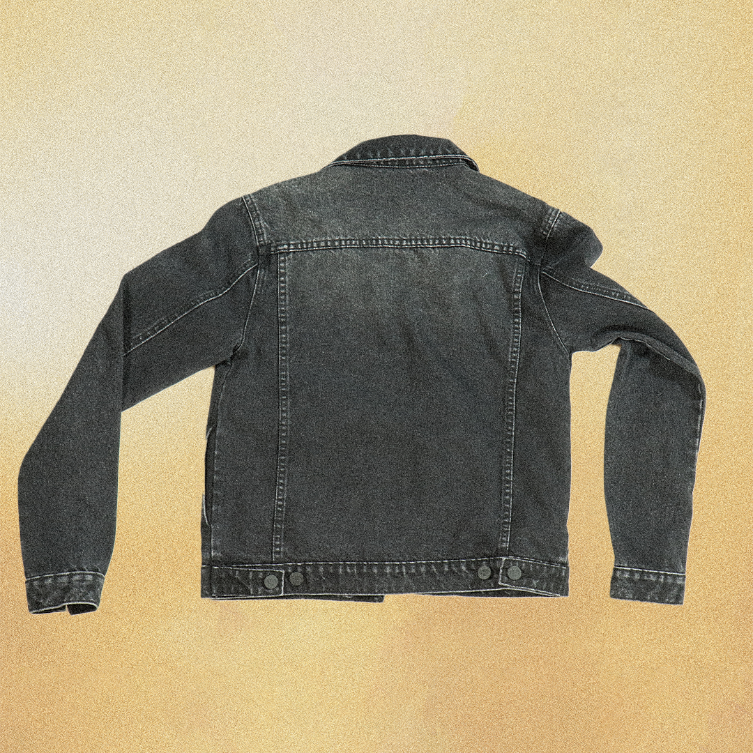 SLIM FIT WASHED BLACK DENIM JACKET