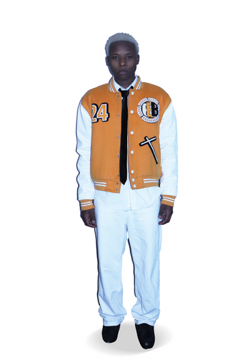 ORANGE PARIS VARSITY JACKET