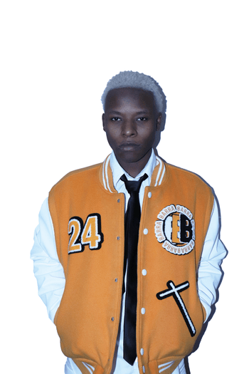 ORANGE PARIS VARSITY JACKET