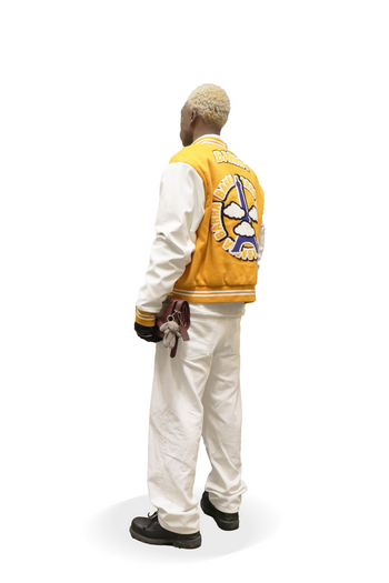 ORANGE PARIS VARSITY JACKET