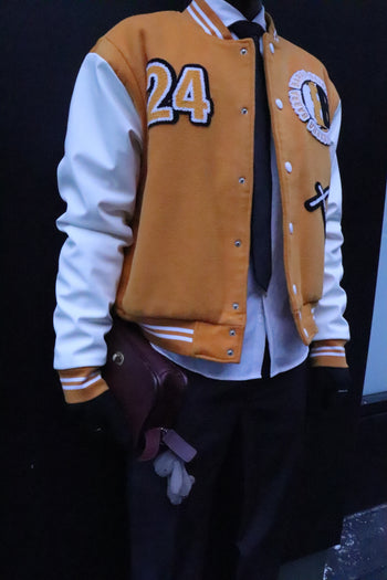 ORANGE PARIS VARSITY JACKET