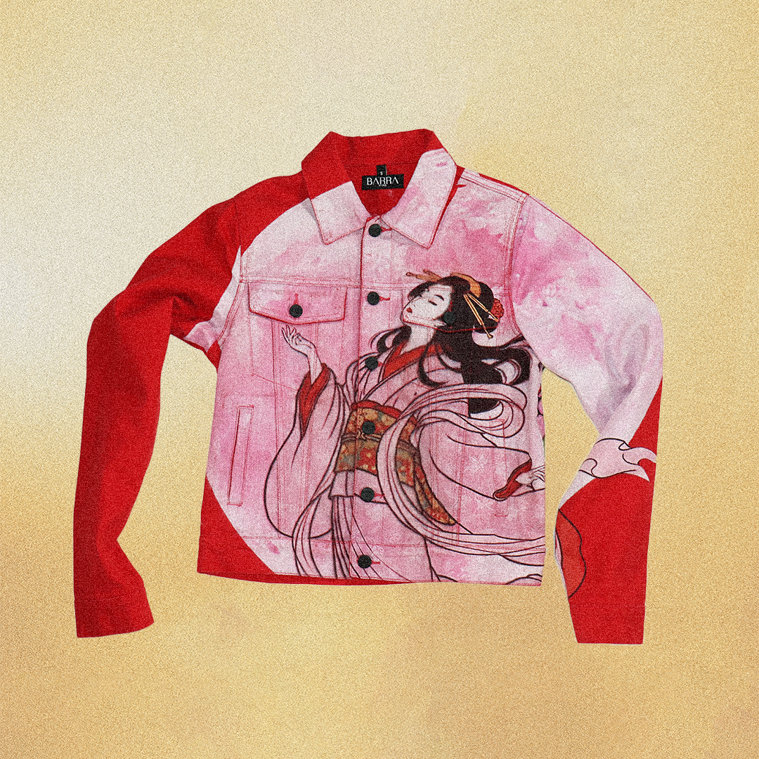 E.N.D DENIM JACKET RED & PINK
