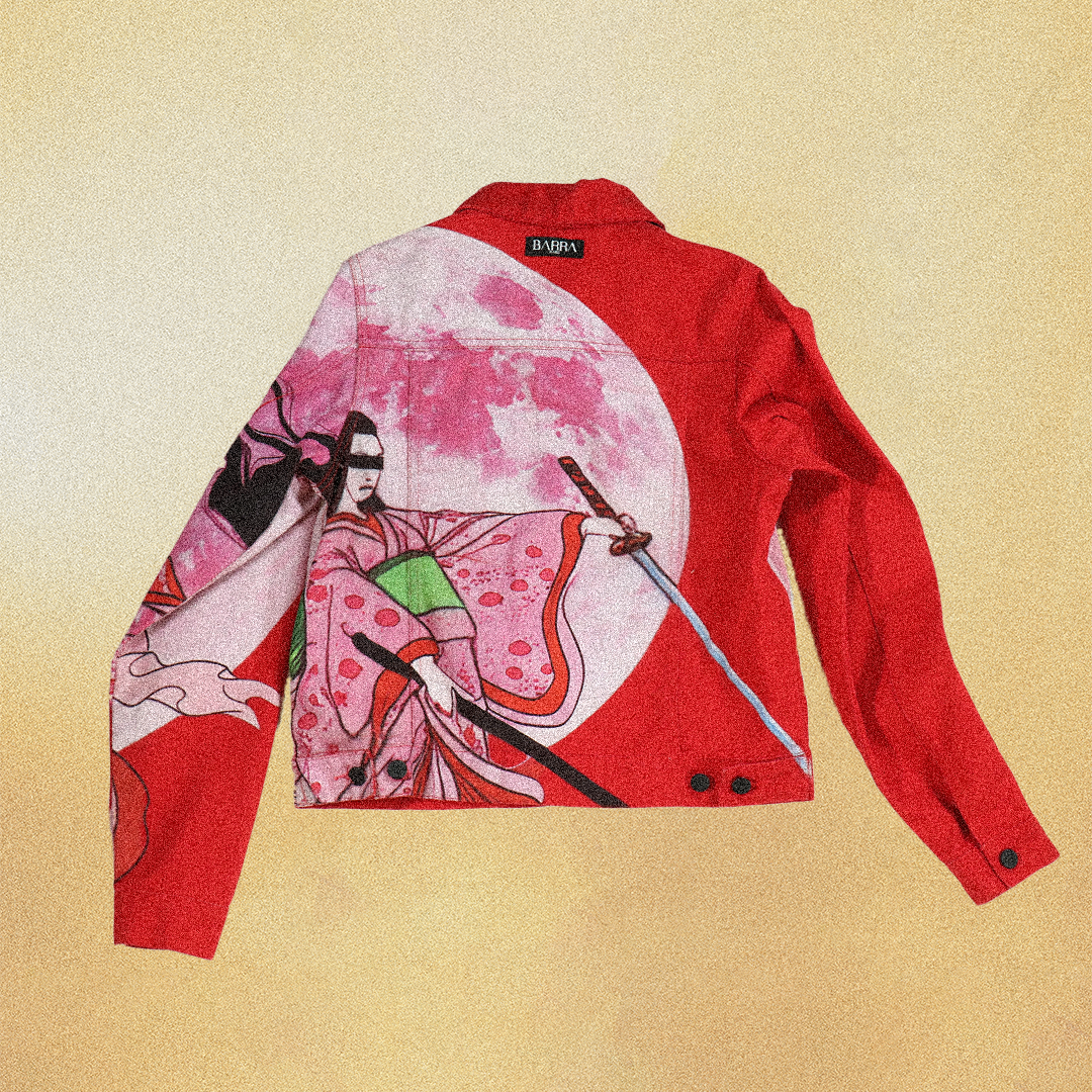 E.N.D DENIM JACKET RED & PINK