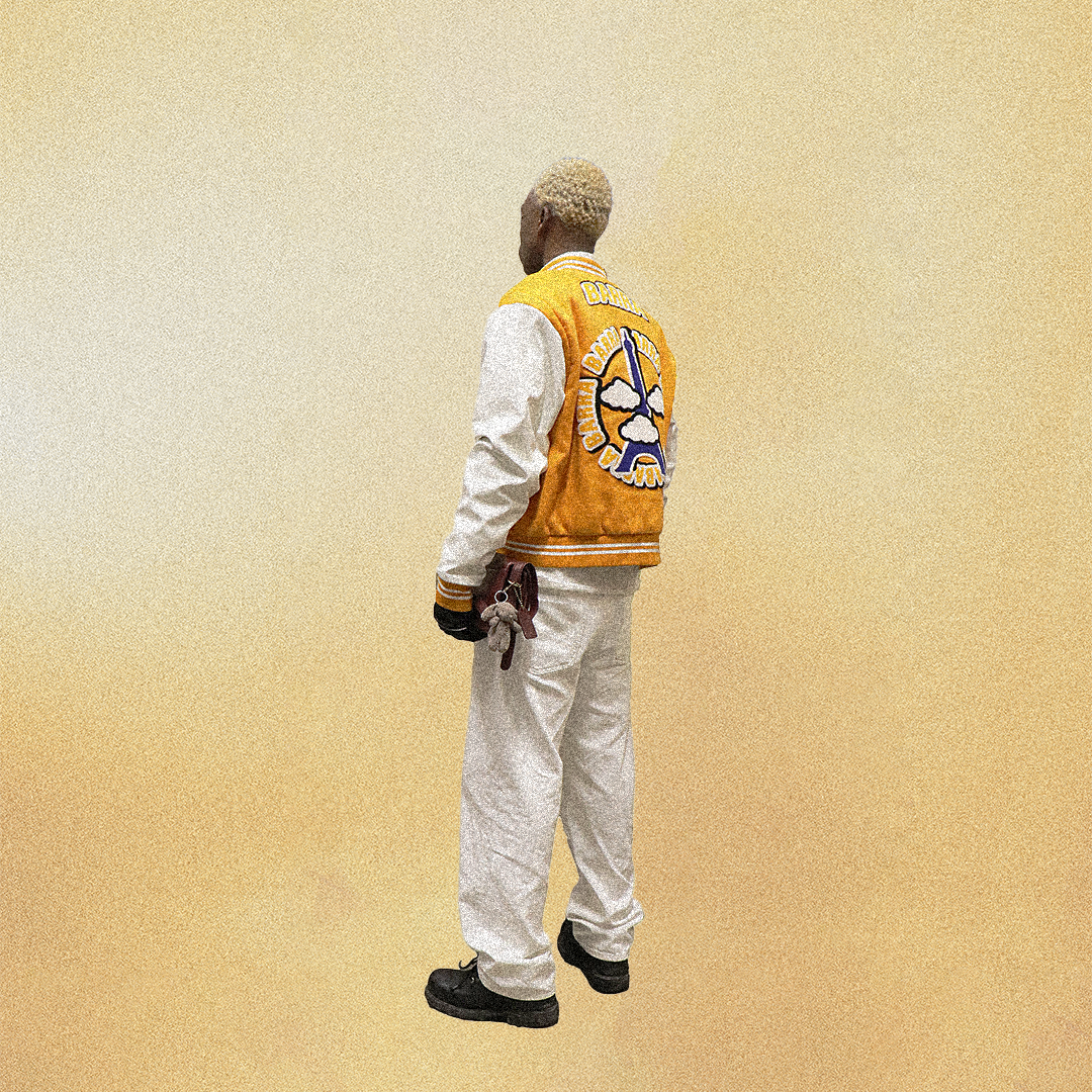 ORANGE PARIS VARSITY JACKET