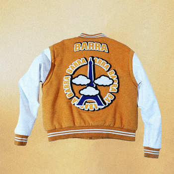 ORANGE PARIS VARSITY JACKET